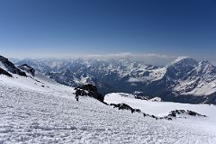 05B Mounts Ullukara, Kavkaza, Chatyntau, Ushba, Donguz-Orun On Climb To Pastukhov Rocks On The Mount Elbrus Climb.jpg